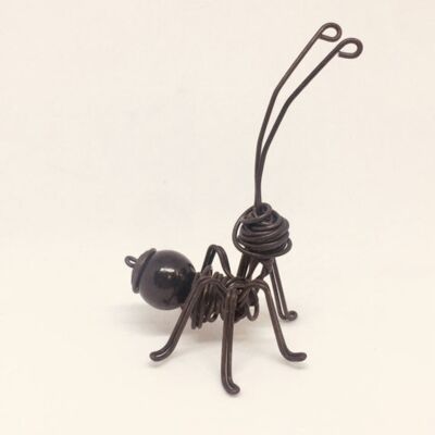 Ant with black wooden ball