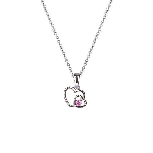 With Love - Pink Together Heart - Necklace