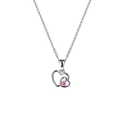 With Love - Pink Together Heart - Necklace