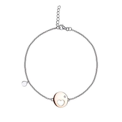 Eudora - Heart Disc Charm - Bracelet