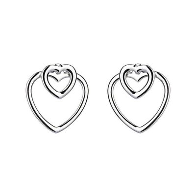 With Love - Boucles d'oreilles double cœur