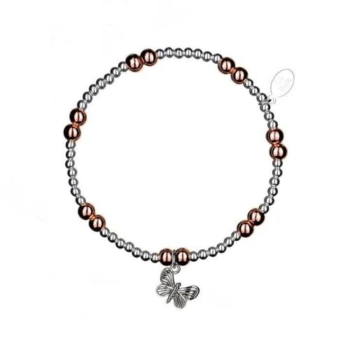 Grace Rose and Silver Stacking Bracelet