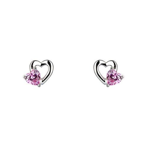 With Love - Pink Heart Earrings