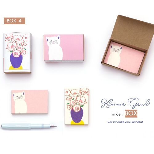 20 Minikarten in der Box | BOX 4 - Kater & Mohnblumenvase