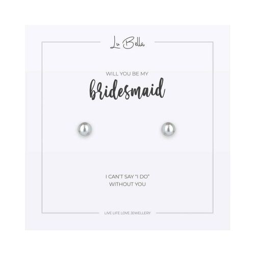 Will You Be My Bridesmaid Sentiments Earrings Pearl Charm