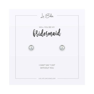 Will You Be My Bridesmaid Sentiments Boucles D'oreilles Charm Perle