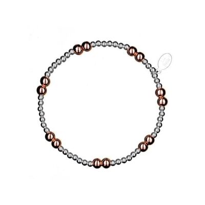 Nude Rose and Silver Stacking Bracelet