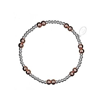 Bracelet à empiler rose nude et argent 1