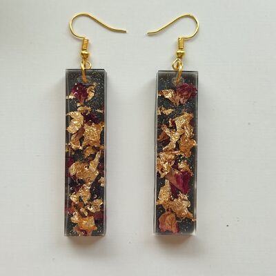 Boucles d'oreilles avec fleurs séchées