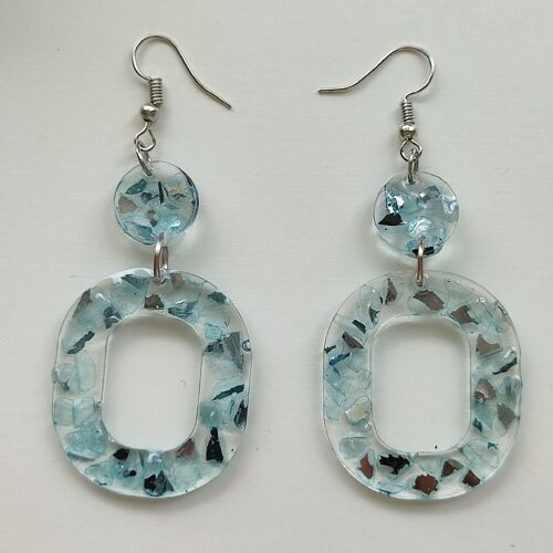 Earrings at light blue