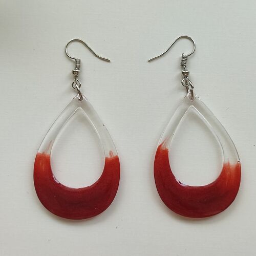 Earrings at half red colour