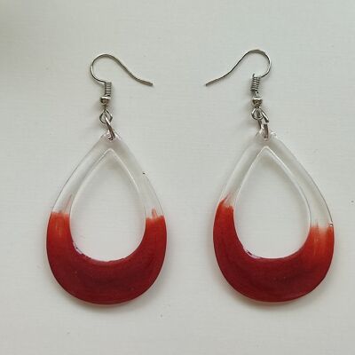 Pendientes medio color rojo