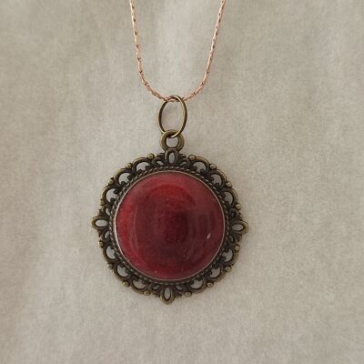 Collana vintage rosso rubino