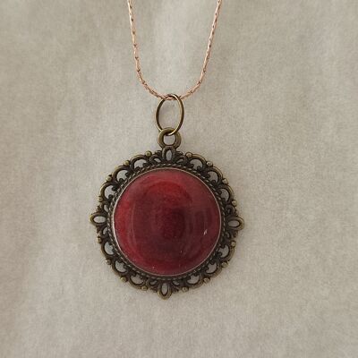 Necklace vintage ruby red