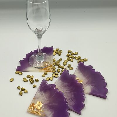 Purple coasters (4 pcs)