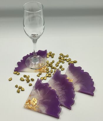 Sous-verres violets (4 pièces) 1