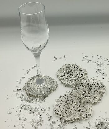 Sous-verres transparents avec cristaux (4 pcs) 1
