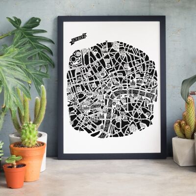 POSTER plan de ville  - LONDON -  city map 50x70cm