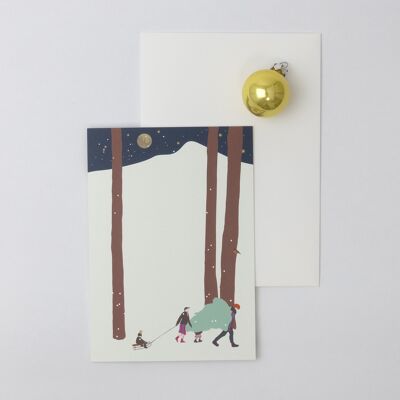 Weihnachtskarte »Winterwald- Familie«