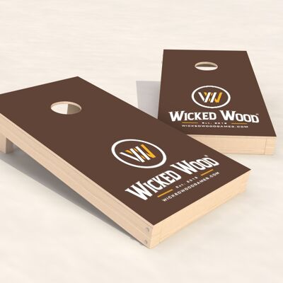 Cornhole Set - Wicked Wood Vinyl Print - 90x60cm - Brown