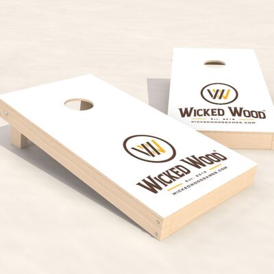 Cornhole Set - Wicked Wood Vinyldruck - 90x60cm - Weiß