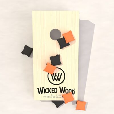 Kit di partenza Cornhole - 90x60 - 1x tavola / 2x4 sacchetti - Wicked Wood Design