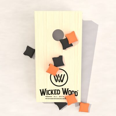 Cornhole Startset - 90x60 - 1x Brett / 2x4 Taschen - Wicked Wood Design