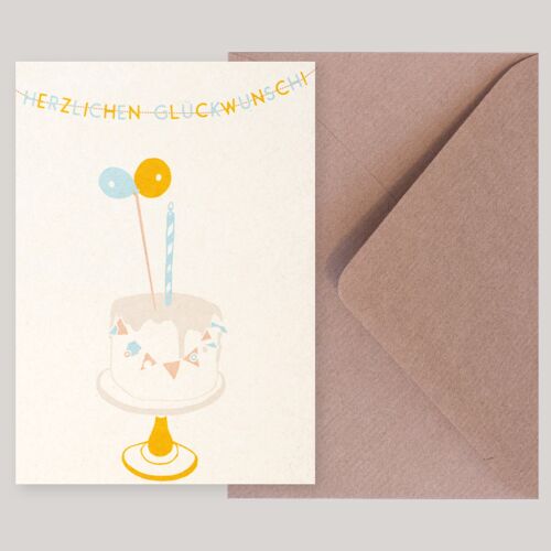 Geburtstagskarte mit Umschlag »Ballons«