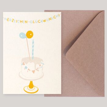 Carte d'anniversaire avec enveloppe "ballons" 1