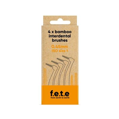 f.e.t.e Interdental brushes ISO Size 1, Orange, 0.45mm twisted wire diameter 4 pcs