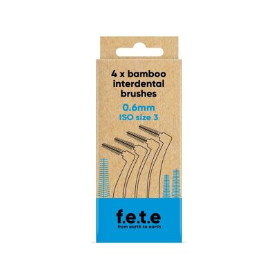 f.e.t.e Interdental brushes ISO Size 3, Blue, 0.6mm twisted wire diameter 4 pcs