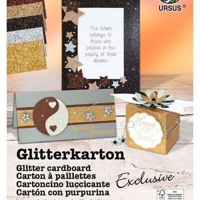 Assortimento di cartoncino glitterato "Exclusive", DIN A4