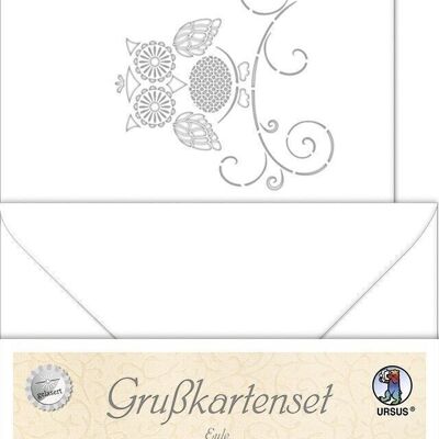 Greeting cards lasered "owl", white