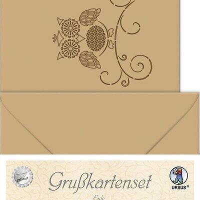 Greeting cards lasered "owl", light brown