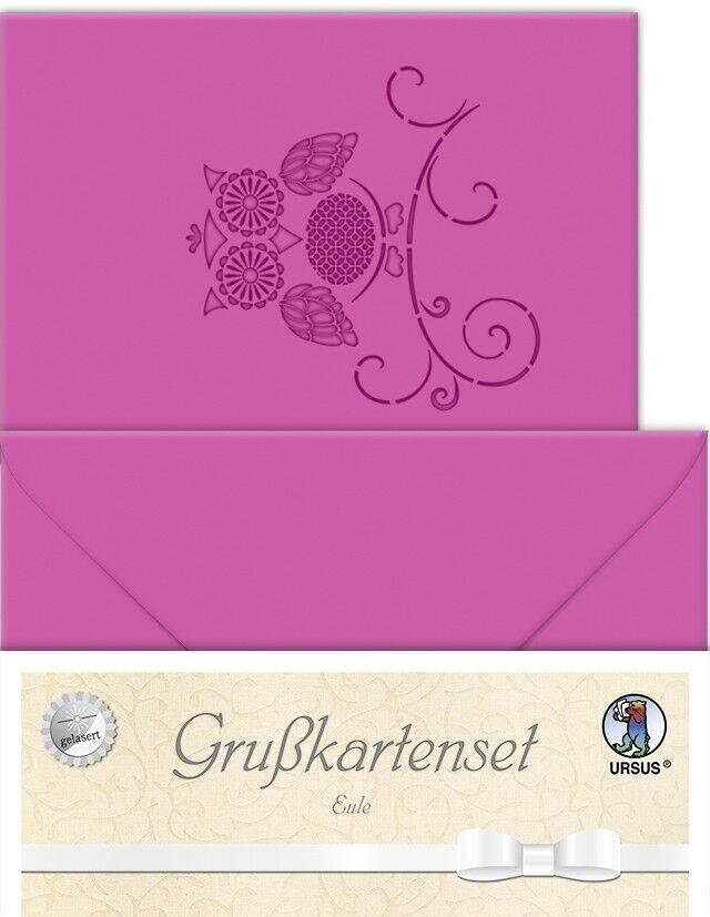 Biglietti d'auguri "gufo" laserati, eosin