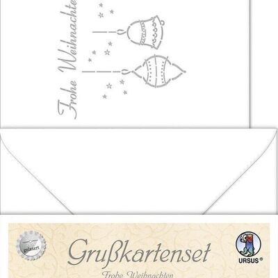 Greeting cards lasered "Merry Christmas", white