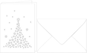 Cartes de voeux gravées au laser "Sapin de Noël", blanc 5