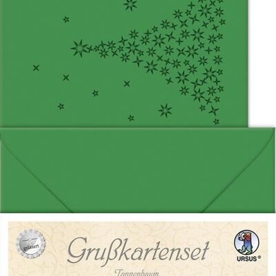 Greeting cards lasered "Tannenbaum", fir green