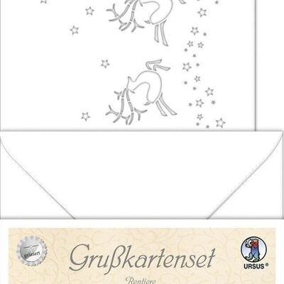 Greeting cards lasered "Reindeer", white