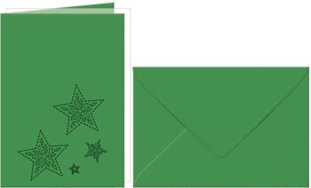Cartes de voeux "étoiles" gravées au laser, vert sapin 5