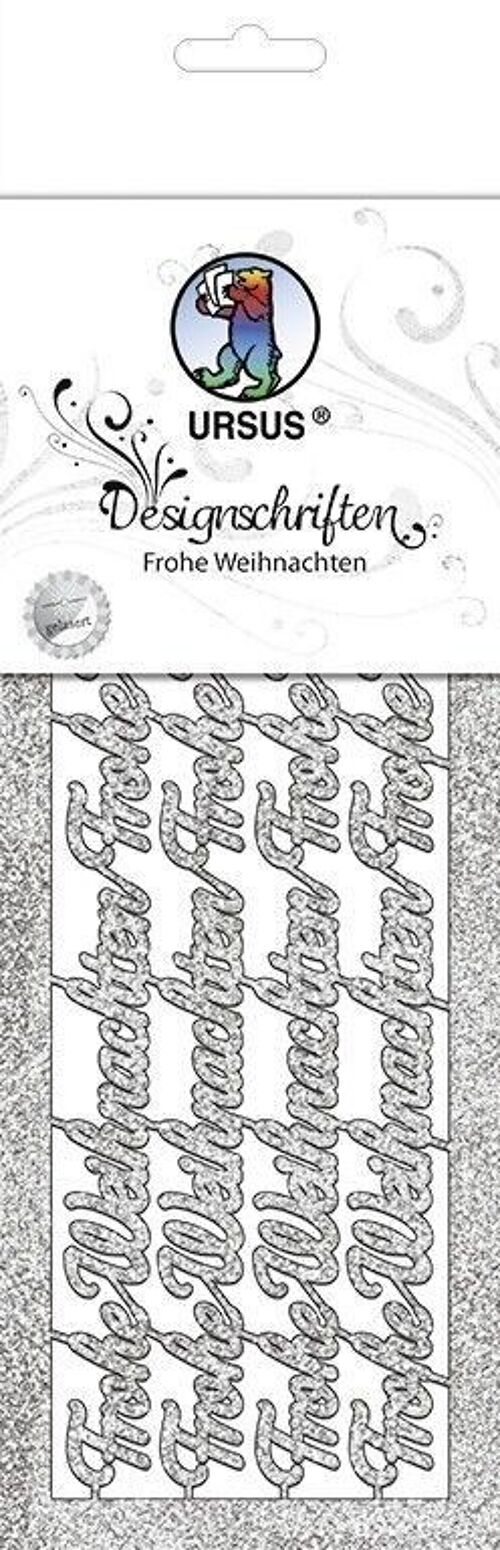 Designschriften "Frohe Weihnachten", silber