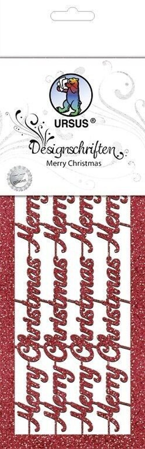 Designschriften "Merry Christmas", rubinrot