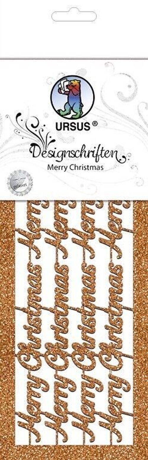 Designschriften "Merry Christmas", kupfer