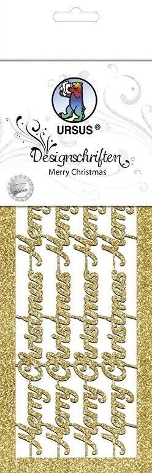 Designschriften "Merry Christmas", gold