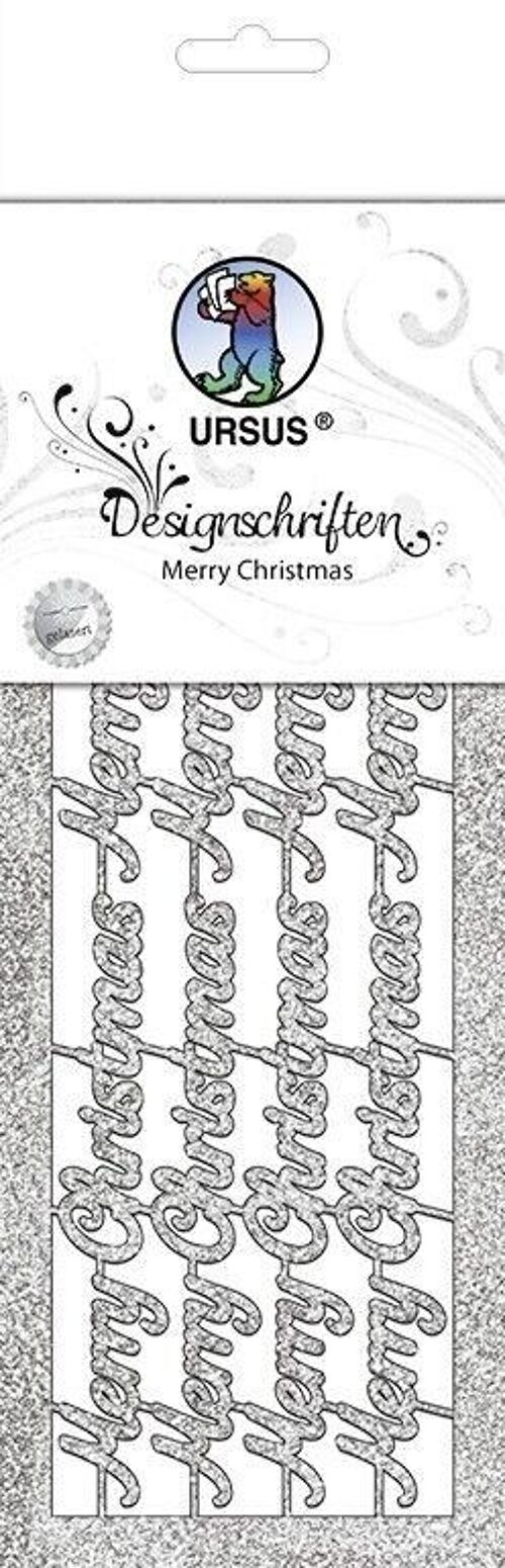 Designschriften "Merry Christmas", silber