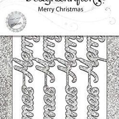 Diseño de fuentes "Feliz Navidad", plateado