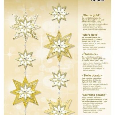 Decoración de papel 3D "Estrellas", dorado