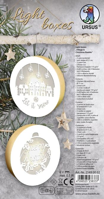 Boîtes lumineuses "Village & Boule de Noël", petites 6