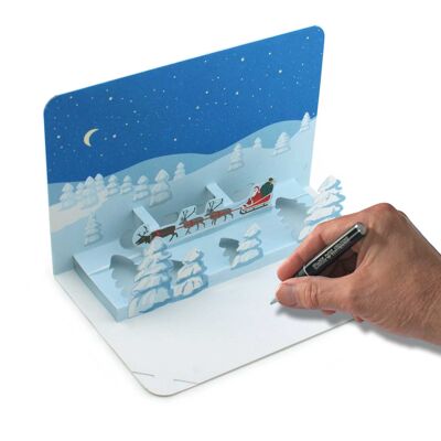 Pop-up card "Christmas landscape"