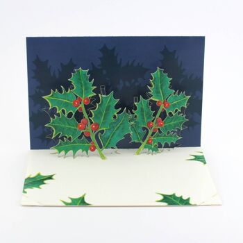 Carte pop-up Carte de Noël "Ilex" 1